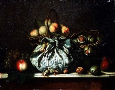 Cestas de frutas, nueces y nueces en una mochila, 1733 de Gagneux